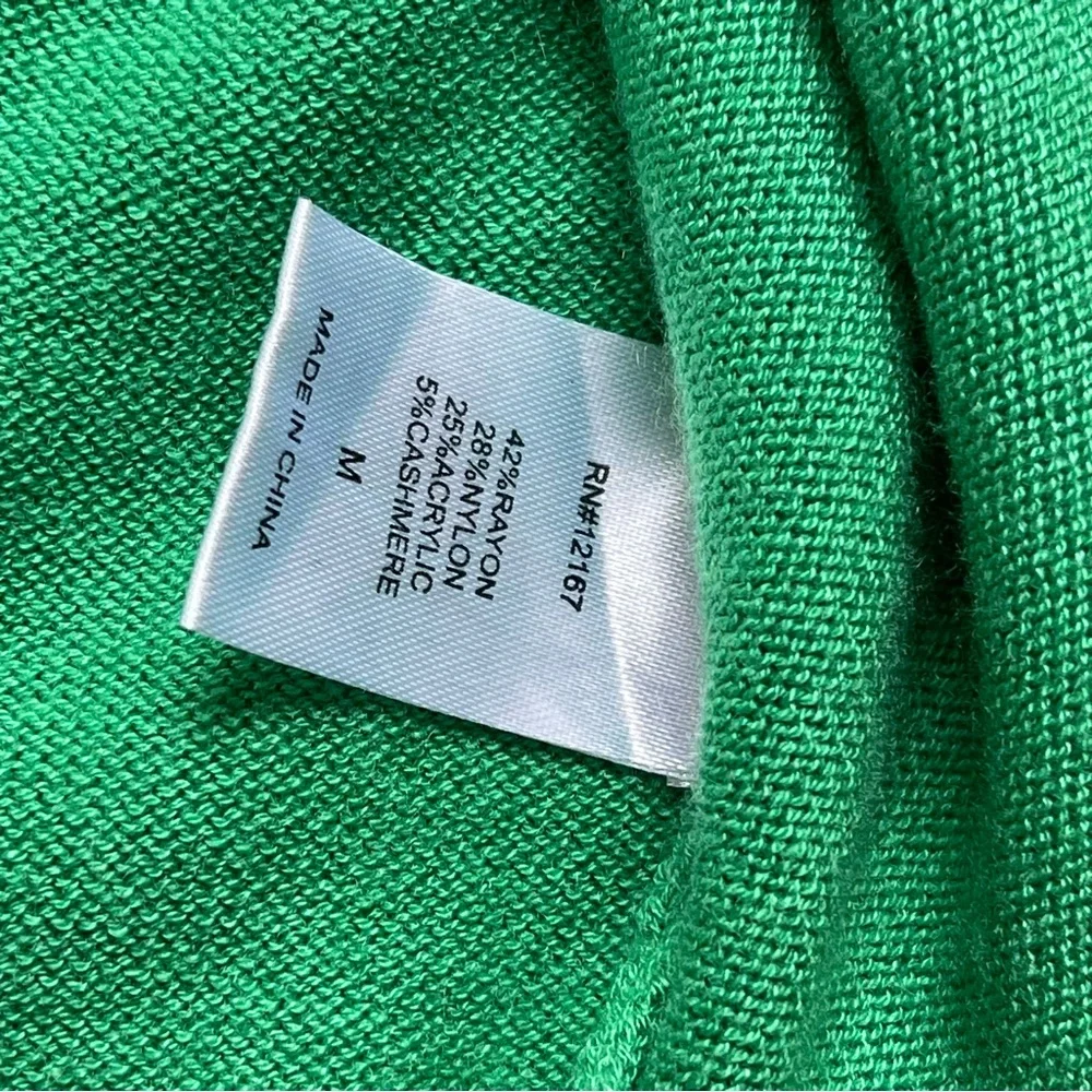 Laurie Felt Cashmere Blend Daisy Print Sweater Green long sleeve size M - Picture 10 of 10